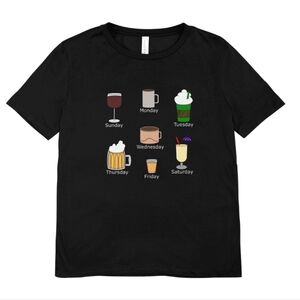Custom Graphic T-Shirt with Weekly Drink Design